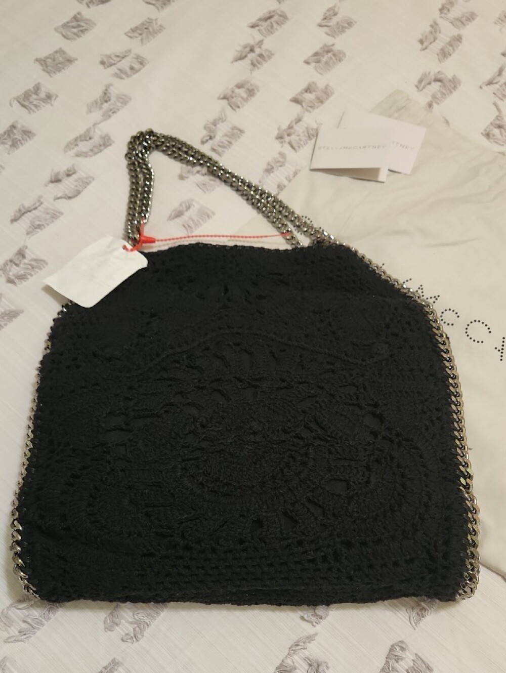 NWT, Stella McCartney Ajouree Crochet Black Tote